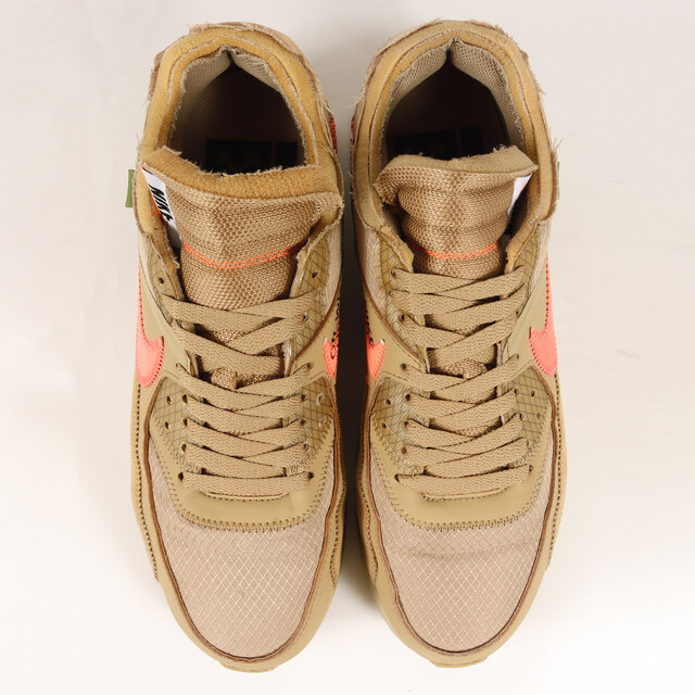 OFF-WHITE オフホワイト NIKE THE 10 : AIR MAX 90 Desert Ore (AA7293-200) 19SS ナイキ エアマックス 90 デザートオレ パラシュートベージュ サイズ:US9.5 27.5cm スニーカー コラボ 【メンズ】【中古】