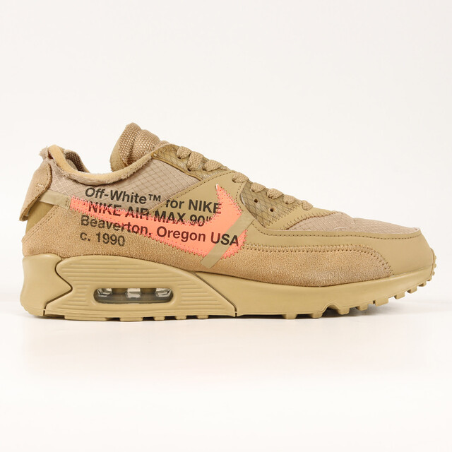 OFF-WHITE(オフホワイト)のOFF-WHITE オフホワイト NIKE THE 10 : AIR MAX 90 Desert Ore (AA7293-200) 19SS ナイキ エアマックス 90 デザートオレ パラシュートベージュ サイズ：US9.5 27.5cm スニーカー コラボ 【メンズ】【中古】 メンズの靴/シューズ(スニーカー)の商品写真