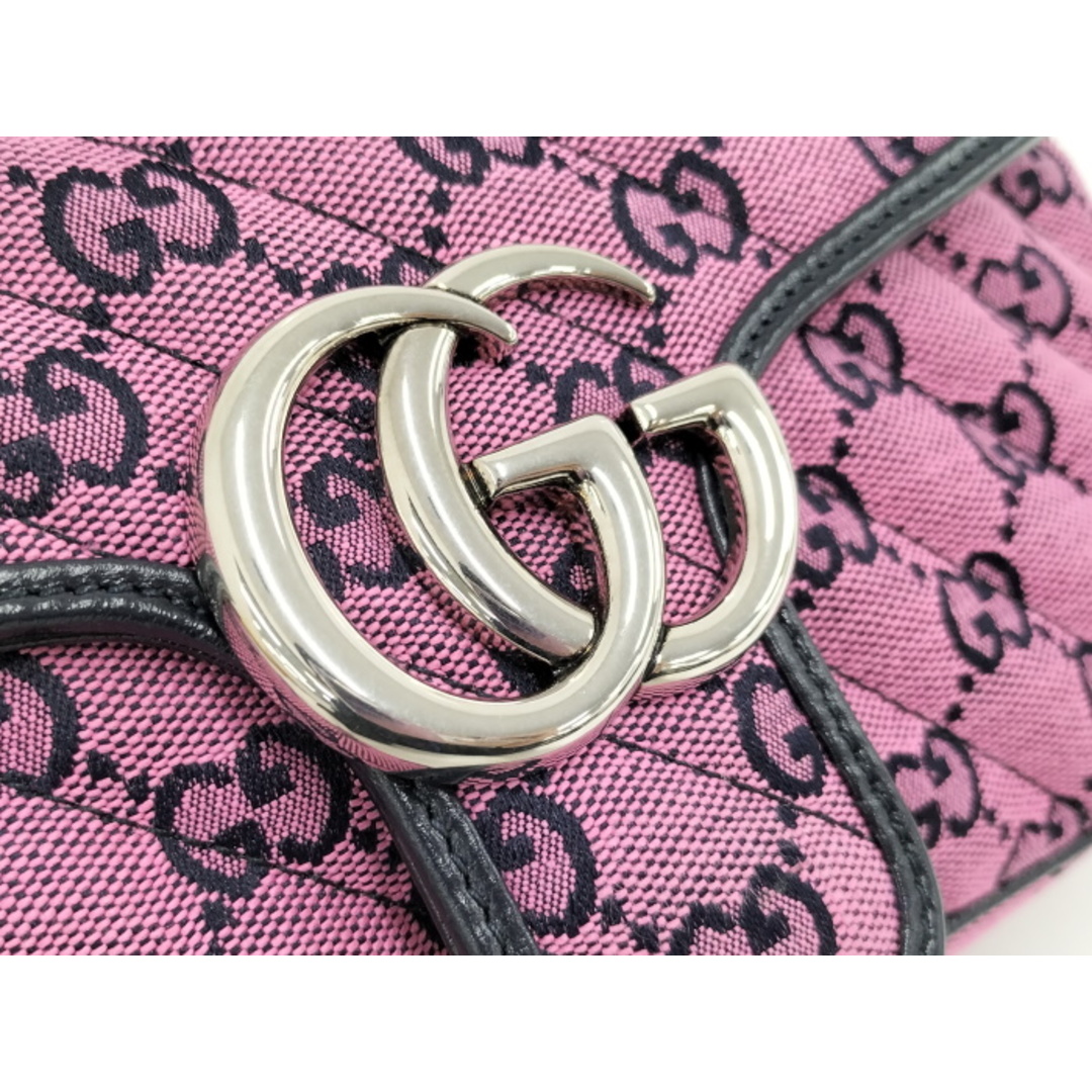GUCCI - GUCCI ショルダーバッグ GGマーモント ピンク 443497の GUCCI - GUCCI ショルダーバッグ GGマーモント ピンク 443497の