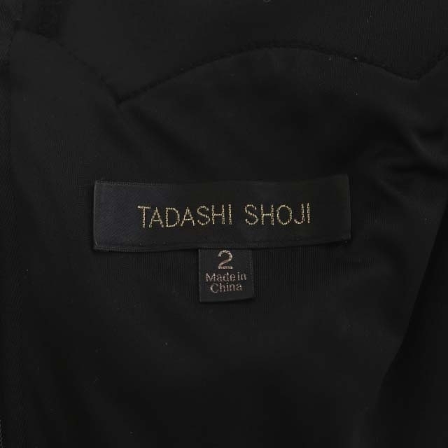 TADASHI SHOJI(タダシショウジ)のタダシショージ ワンピース フレンチスリーブ タイト 膝丈 レース  2 黒 レディースのワンピース(ひざ丈ワンピース)の商品写真