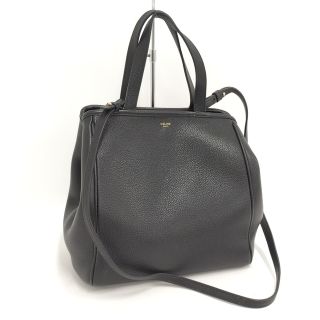 セリーヌ(celine)のCELINE スモールフォールドカバ 2WAYハンドバッグ レザー ブラック(その他)