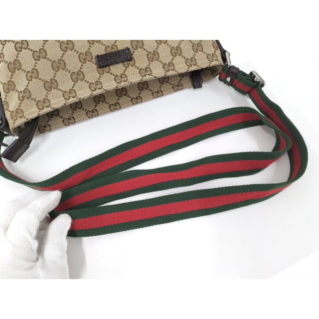 GUCCI ショルダーバッグ GGキャンバス シェリーライン ベージュ ブラウン