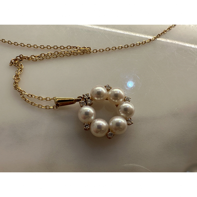 ミキモト MIKIMOTO K18 パール ダイヤネックレス ネックレ