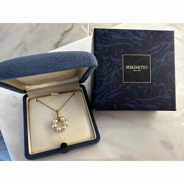 ミキモト MIKIMOTO パール ダイヤモンド ネックレス リース ゴールド