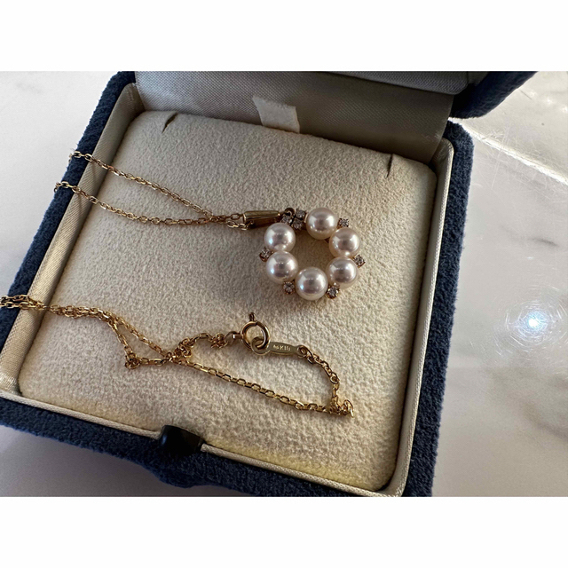 ミキモト MIKIMOTO パール ダイヤモンド ネックレス リース ゴールド