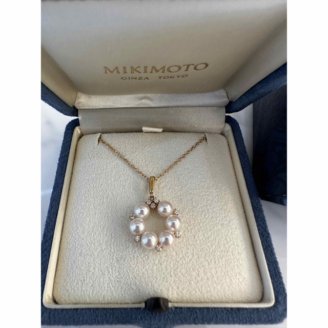 ミキモト MIKIMOTO K18 パール ダイヤネックレス ネックレ