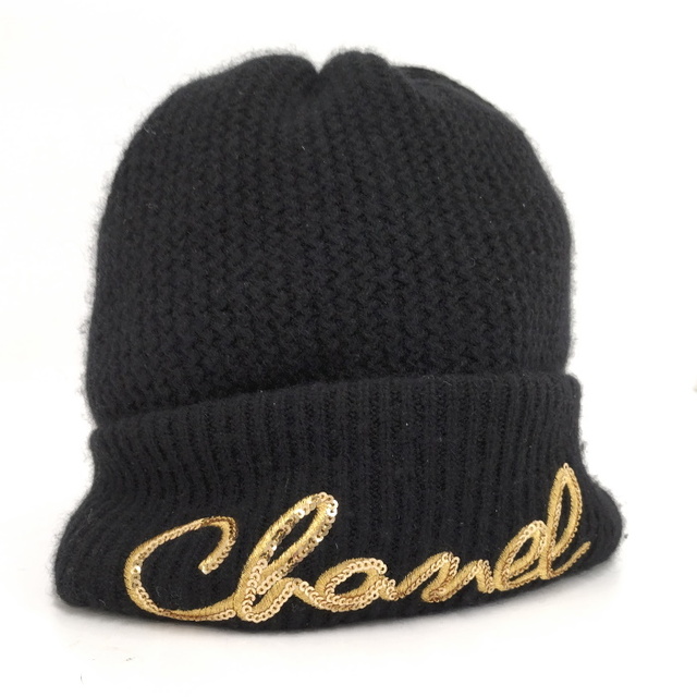 2022 新作】 CHANEL - AA8313 ブラック カシミア スパンコールロゴ