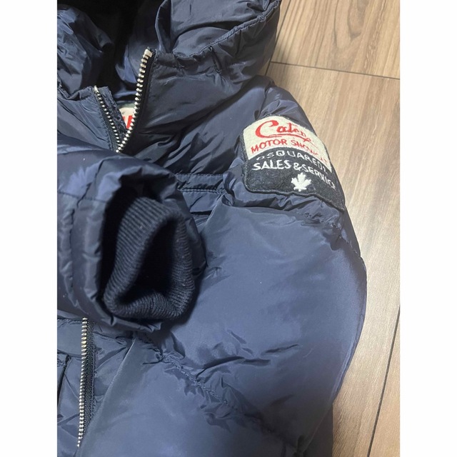 白 フリル付 DSQUARED2 ディースクエアード ダウンジャケット 紺