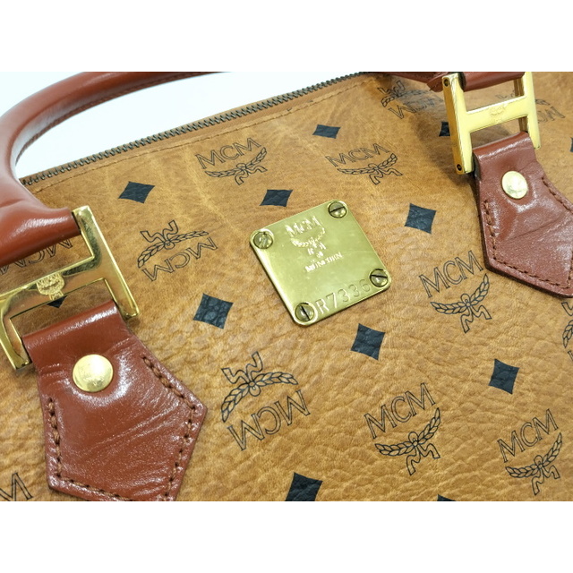 MCM - MCM ミニボストンバッグ ヴィセトス レザー キャメルの MCM - MCM ミニボストンバッグ ヴィセトス レザー キャメルの