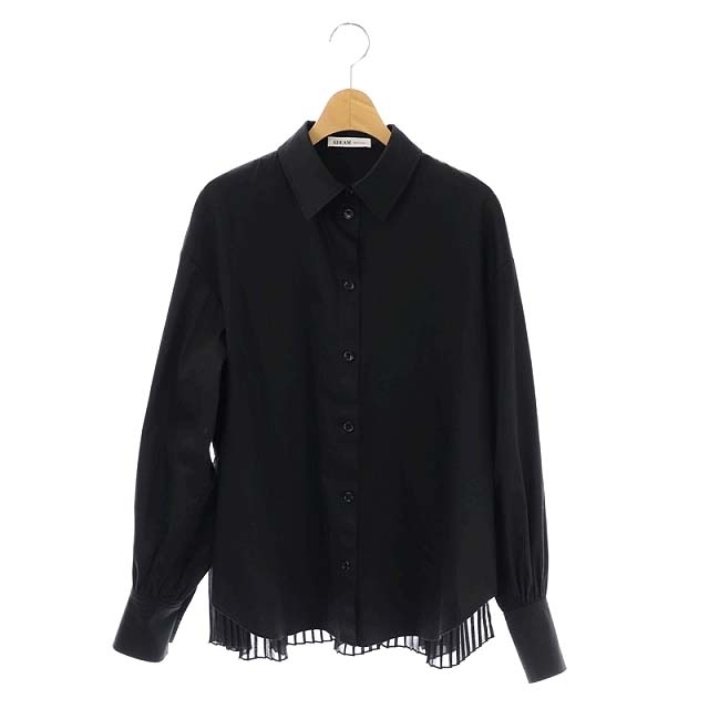 アディアム ADEAM カメリアシャツ 長袖 バックプリーツ XS 黒 在庫処分