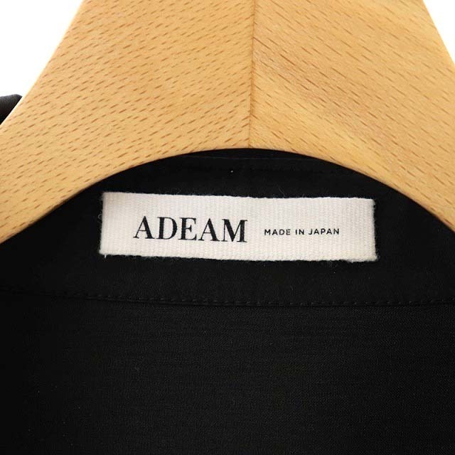 アディアム ADEAM カメリアシャツ 長袖 バックプリーツ XS 黒