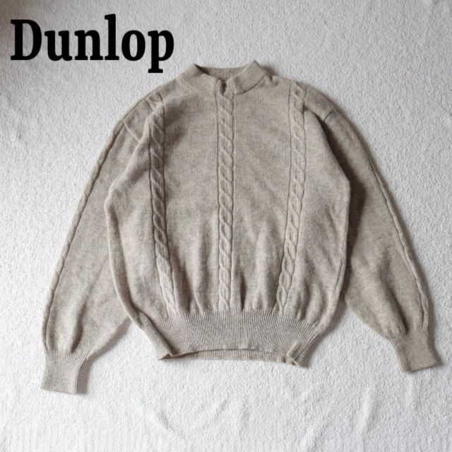 DUNLOP(ダンロップ)のdunlop ダンロップ ニットセーター ゴルフ ケーブルニット ベージュ メンズのトップス(ニット/セーター)の商品写真
