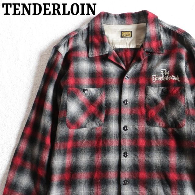 TENDERLOIN テンダーロイン ウール チェックシャツ オンブレ L 赤 ...