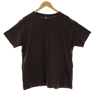 グッドオン(Good On)のGOOD ON Tシャツ カットソー クルーネック 半袖 無地 XL 茶(Tシャツ/カットソー(半袖/袖なし))