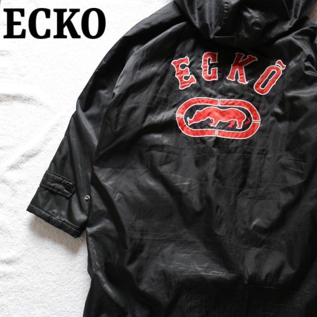 ECHO(エコー)のECKO エコー ベンチコート ロングコート XL 裏ボア ヒップホップ 黒 メンズのジャケット/アウター(その他)の商品写真