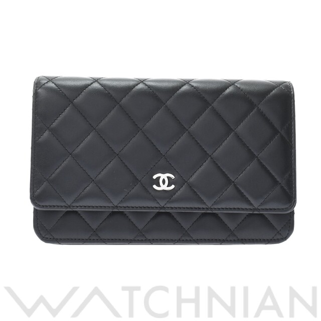 CHANEL - 中古 シャネル CHANEL AP0250 28番台 レディース ショルダーバッグ マトラッセ ブラック /シルバー金具 ラムスキン