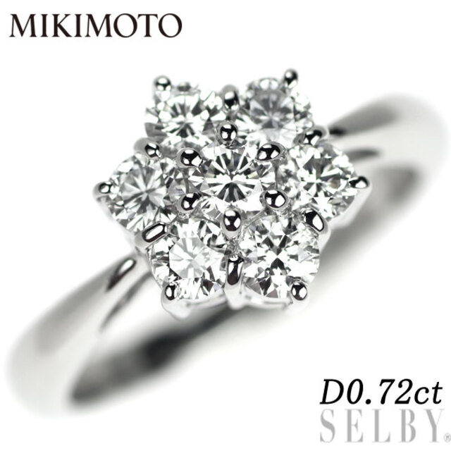 人気絶頂 MIKIMOTO フラワー 0.72ct リング ダイヤモンド Pt950