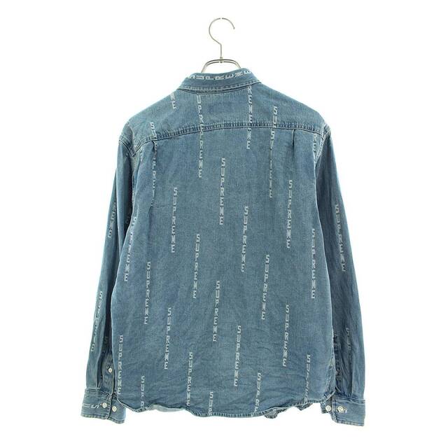 Supreme Logo Stripe Jacquard Denim Shirt