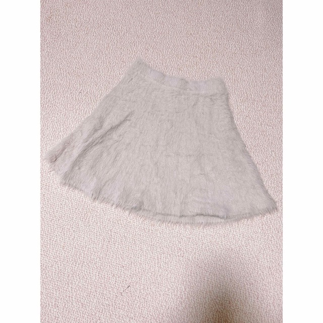 heather(ヘザー)のシャギー　ニット　スカート　薄ピンク レディースのスカート(ひざ丈スカート)の商品写真