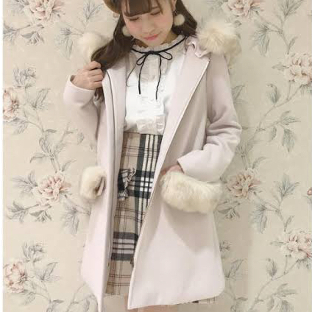 evelyn - evelyn ピンク ファー コート ビジュー 量産 量産型 ノー