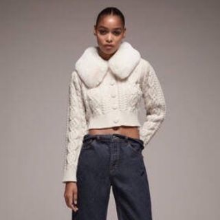 ZARA ボア　フェイクファーカーディガン