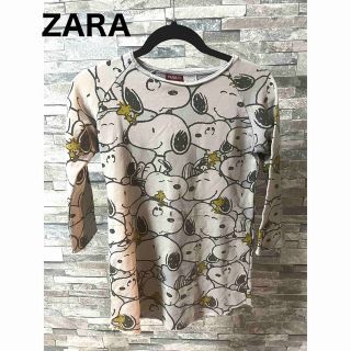 ザラ(ZARA)のZARA スヌーピー　ワンピース　スエット　スウェット(ワンピース)