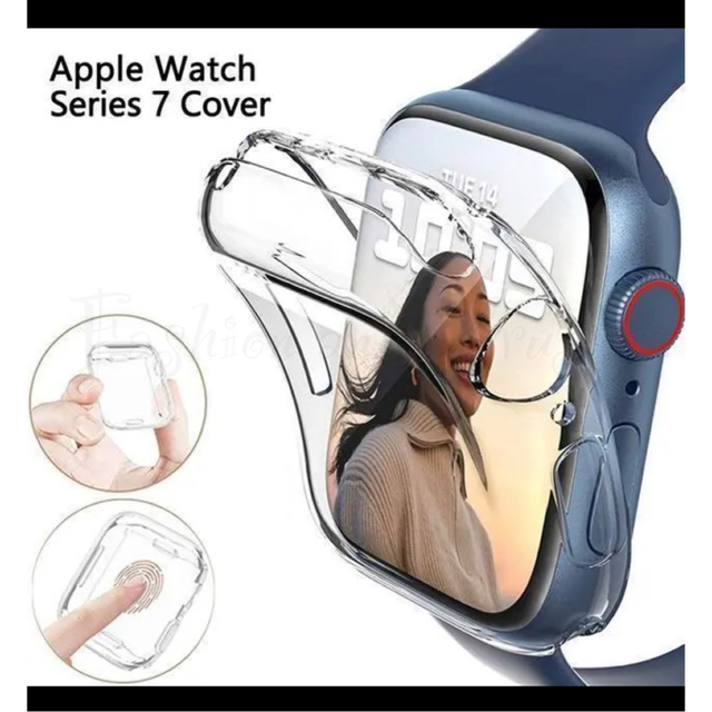 Apple watch アップルウォッチ7 保護カバー 45mm クリア スマホ/家電/カメラのスマホアクセサリー(モバイルケース/カバー)の商品写真