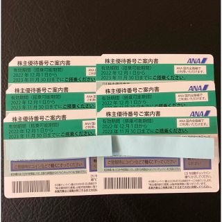 エーエヌエー(ゼンニッポンクウユ)(ANA(全日本空輸))のANA 株主優待券　6枚(その他)