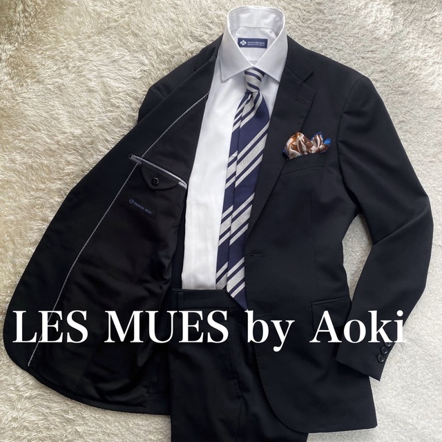 AOKI(アオキ)のLES MUES  L位　クリーニング済み　ウォッシャブル　ブラックスーツ　 メンズのスーツ(セットアップ)の商品写真