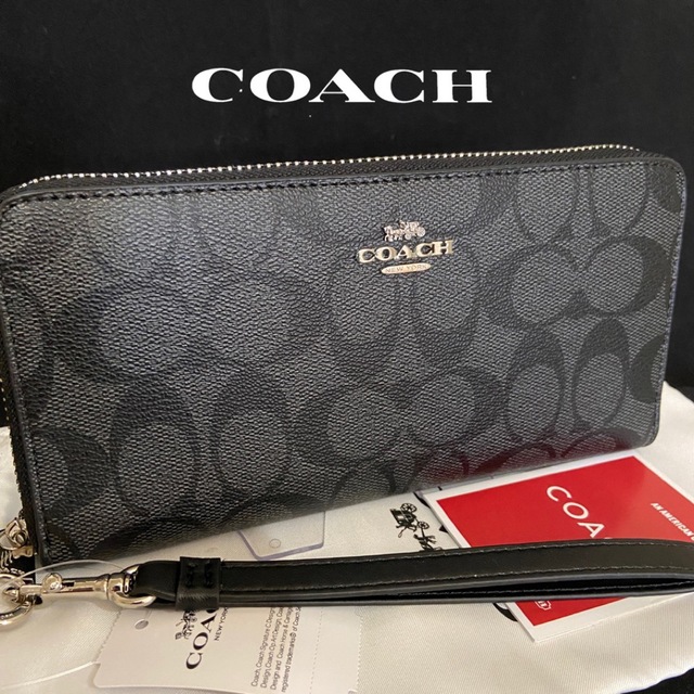 COACH - ギフト⭕️ コーチ 財布 新作 黒シグネチャー メンズレディス