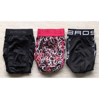 BROS ブロス ボクサーパンツ Ｍサイズ ブラック＆ピンク＆ブラック3枚セット(ボクサーパンツ)
