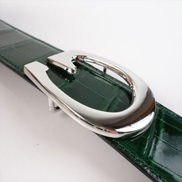 Gucci(グッチ)のグッチ バックル 社外クロコダイルベルト付き ツヤ仕上げ 緑 93cm～98cm メンズのファッション小物(ベルト)の商品写真
