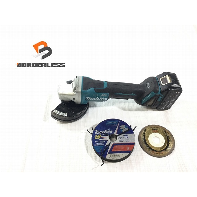 ☆品 おまけの替刃10枚付☆makita マキタ 18V 125mm充電式ディスクグラインダ GA508D バッテリ1個(BL1860B) 本体のみ比較的綺麗 64720