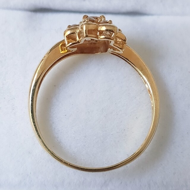 三越 ダイヤモンド キャット 肉球 リング K18YG 0.25ct 2.2g