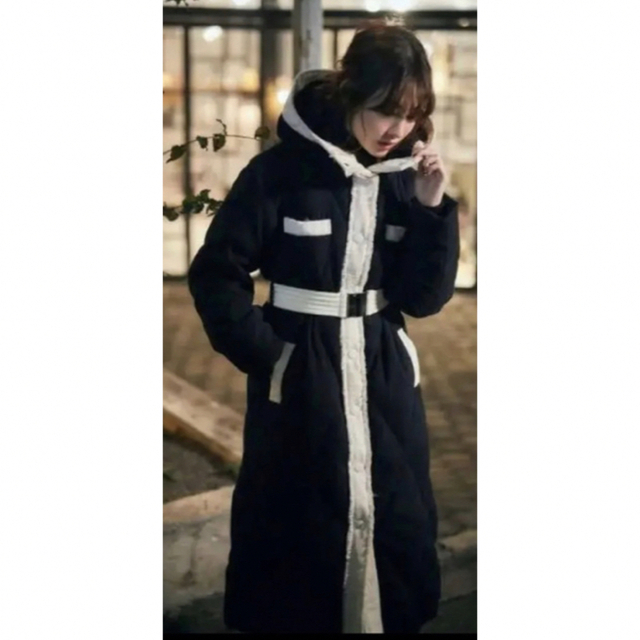 Her lip to(ハーリップトゥ)のherlipto ダウンコートtwo tone belted down coat レディースのジャケット/アウター(ダウンコート)の商品写真