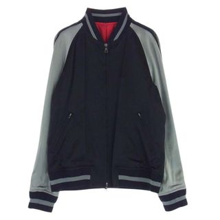 ISAMUKATAYAMA BACKLASH イサムカタヤマバックラッシュ スカジャン 1208-01 サテンシルク100% シープレザーライン スカジャン ブラック系 シルバー系 2【美品】【中古】