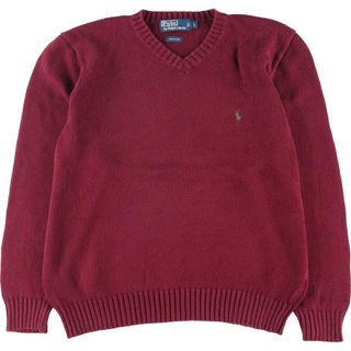 ラルフローレン(Ralph Lauren)の古着 ラルフローレン Ralph Lauren POLO by Ralph Lauren Vネック コットンニットセーター メンズL /eaa306597(ニット/セーター)