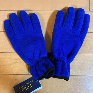 ポロラルフローレン(POLO RALPH LAUREN)の新品タグ付き　ラルフローレン　フリース手袋　ブルー　Mサイズ(手袋)