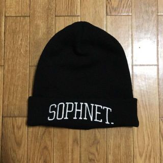 ソフィアウェブスター(SOPHIA WEBSTER)の日本製 SOPH. SOPHNET. 刺繍 アクリル ニットキャップ 厚手 黒(ニット帽/ビーニー)