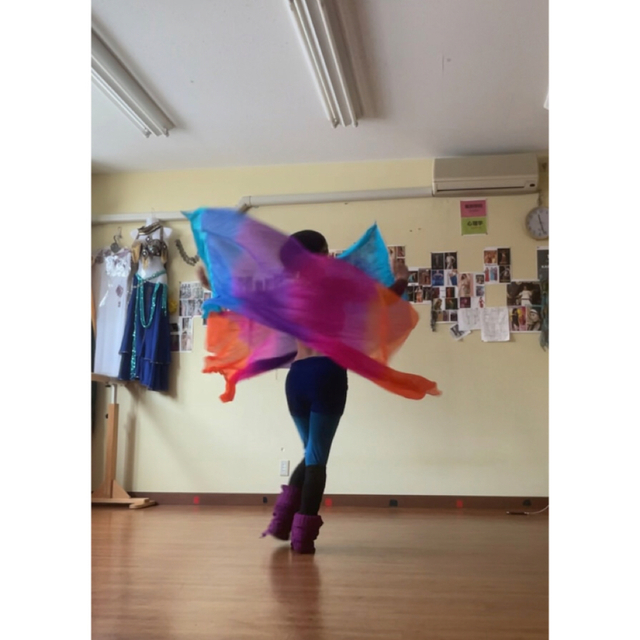 ベリーダンスパホーマンスリアルシルクベール180 cmベリーダンス