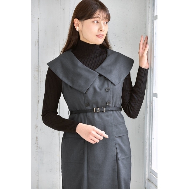 Her lip to(ハーリップトゥ)の【Sサイズ】Saint Charles Big Collar Dress レディースのワンピース(ひざ丈ワンピース)の商品写真