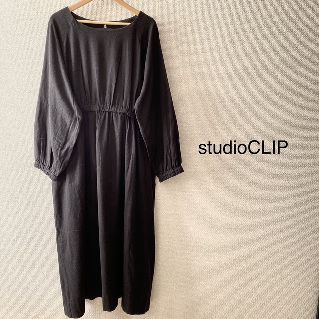 STUDIO CLIP(スタディオクリップ)のstudioCLIP ♡ネル起毛 ロングワンピース ブラック レディースのワンピース(ロングワンピース/マキシワンピース)の商品写真
