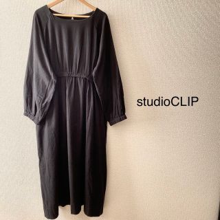 スタディオクリップ(STUDIO CLIP)のstudioCLIP ♡ネル起毛 ロングワンピース ブラック(ロングワンピース/マキシワンピース)