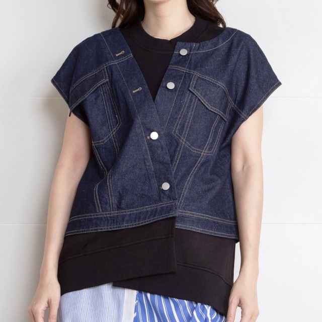 AULA AILA(アウラアイラ)のAULA AILA   LAYERED DENIM PULLOVER レディースのジャケット/アウター(ブルゾン)の商品写真