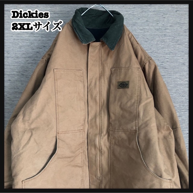 Dickies 中綿 襟コーデュロイ ダック地 アクティブジャケット ブラウン