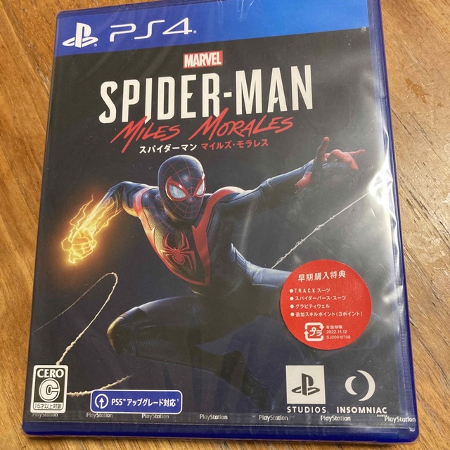 PS4 MARVEL スパイダーマン マイルズモラレス 新品  エンタメ/ホビーのゲームソフト/ゲーム機本体(家庭用ゲームソフト)の商品写真