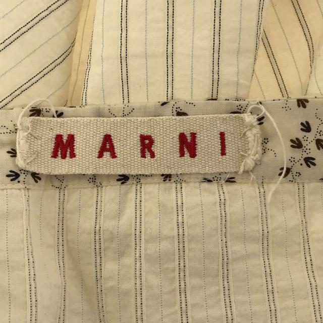 Marni(マルニ)のMARNI / マルニ | コットン 小花柄 切替 ストライプ キャミソール | 40 | ホワイト | レディース レディースのトップス(タンクトップ)の商品写真