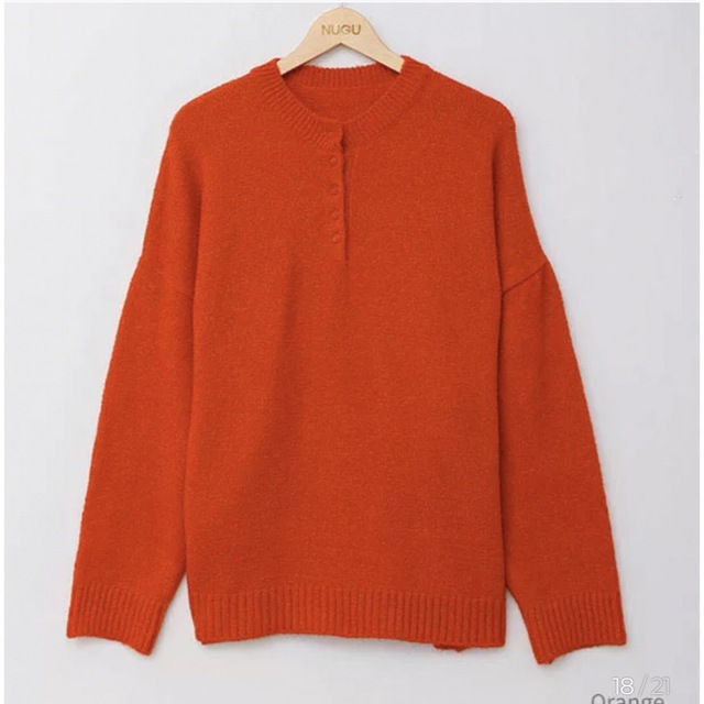 Button henry loose knit   NUGU ヌグ