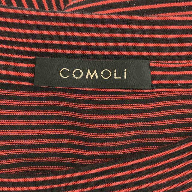 COMOLI(コモリ)のCOMOLI / コモリ | ウール天竺 半袖クルー ボーダーTシャツ Red | 2 | レッド | メンズ メンズのトップス(Tシャツ/カットソー(半袖/袖なし))の商品写真