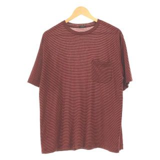 コモリ(COMOLI)のCOMOLI / コモリ | ウール天竺 半袖クルー ボーダーTシャツ Red | 2 | レッド | メンズ(Tシャツ/カットソー(半袖/袖なし))